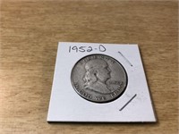 1952-D Silver Franklin Half Dollar in Case