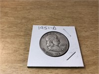 1951-D Silver Franklin Half Dollar in Case