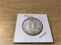 1962 Silver Franklin Half Dollar in Case
