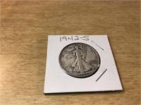 1942-S SILVER Walking Liberty Half Dollar in Case