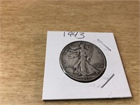 1943 SILVER Walking Liberty Half Dollar in Case