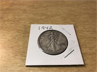 1942 SILVER Walking Liberty Half Dollar in Case