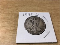 1945-S SILVER Walking Liberty Half Dollar in Case