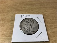 1917 SILVER Walking Liberty Half Dollar in Case