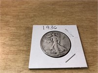 1936 SILVER Walking Liberty Half Dollar in Case