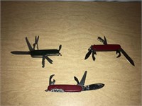 Swiss Army Knife LOT of 3