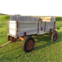 Antique seeder farm wagon
