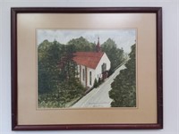 Watercolor of Darmstadt Chapel by Barbara Haeme