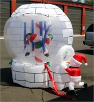 8' Tall Inflatable Snow Globe w Rotating Santa +