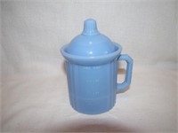 Vtg Blue Delphite 1 Cup Covered Measuring Cup