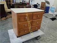 Faux marble top 6 drawer cabinet