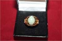 14kt yellow gold Ladies Jade Ring approx 2.5 ct