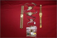 8pc Modern Quartz Watches; Seiko, Waltham,