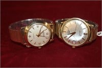 2pc Men's Vintage Auto Watches Gold filled