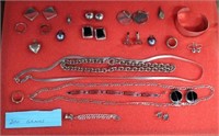 Assorted Sterling; rings, earrings, bracelets,