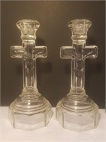 Crucifix Candleholders (2X)