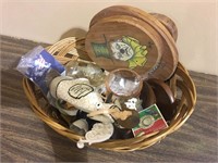 BASKET FULL OF ASSORTED ITEMS