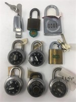 Locks w keys or combo! 9 total in lot