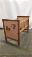 Vintage wooden doll crib