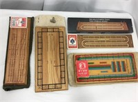 Lot of 4 vintage wood board games (4335-105)