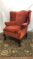 Vintage wingback chair w/ claw foot legs