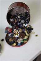 Tin of Vintage Buttons