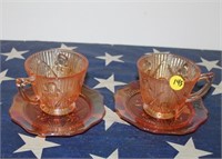 Carnival Glass Tea & saucer Plates (2)