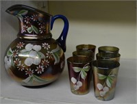 1 Pitcher & 6 Cups Northwood Glass