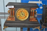 Vintage Ornate Black Mantle Clock