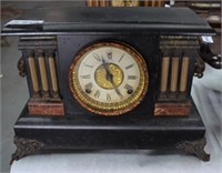 Vintage Black Ornate Mantle Clock