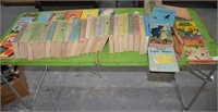 Antique Folding Pic Nic Table w/  Vintage Books