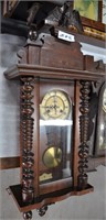 Vintage Mahogany Ornate Wall Clock