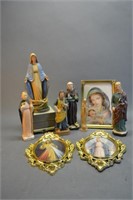 Vtg Mary Light Up Music Rosary Box & Other figure