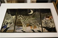 3pc Mirror Wolves Wall Art #1
