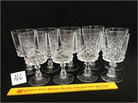 Group Lot of 9 Stem Glasses Cut Glass or Crystal
