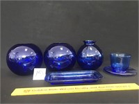 Group lot of 5 Cobalt Blue Pieces