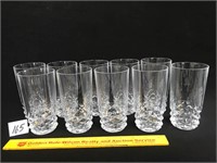 Group Lot of 10 matching Glasses Cut Glass or