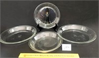 Lot of 4 Pyrex Pie Baking Dishes 2 - 10"; 2 - 8"