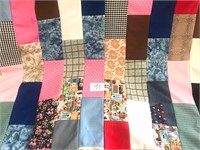 Vintage Polyester Quilt Top Approx. 70 X 92"