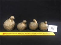 Group of 4 Brass Quail