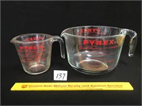 (2) Pyrex Measuring Cups 1 - Two cup; 1- Eight