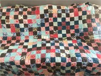 Vintage Tack Quilt Approx. 64 X 84" Very Good