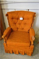 Wooden & Upholstered Vintage Arm Chair