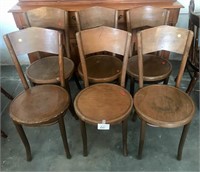 (6) Matching Wood Parlor Chairs 34" T - In good