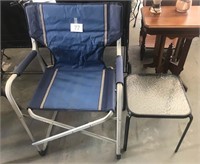 2 Pc. Lot - Out Door Folding Chair & Small Metal