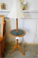 Wooden Lamp Table w/Shade 56" Tall