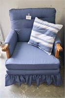 Upholstered & Wooden Arm Chair Throw Pillows