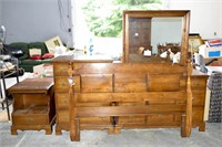 4 Pc. Vintage Wood Bedroom Suite Queen Size