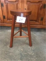 Small Wooden Vintage Stool 16" Tall w/8" Diam