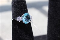 Light Blue Sapphire Sterling Silver Ring